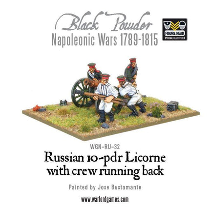 Napoleonic Russian 10 - pdr Licorne Howitzer 1809 - 1815 with Crew - Artillerie - Warlord Games - WGN-RU-32