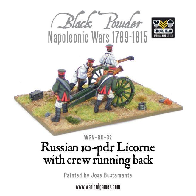 Napoleonic Russian 10 - pdr Licorne Howitzer 1809 - 1815 with Crew - Artillerie - Warlord Games - WGN-RU-32