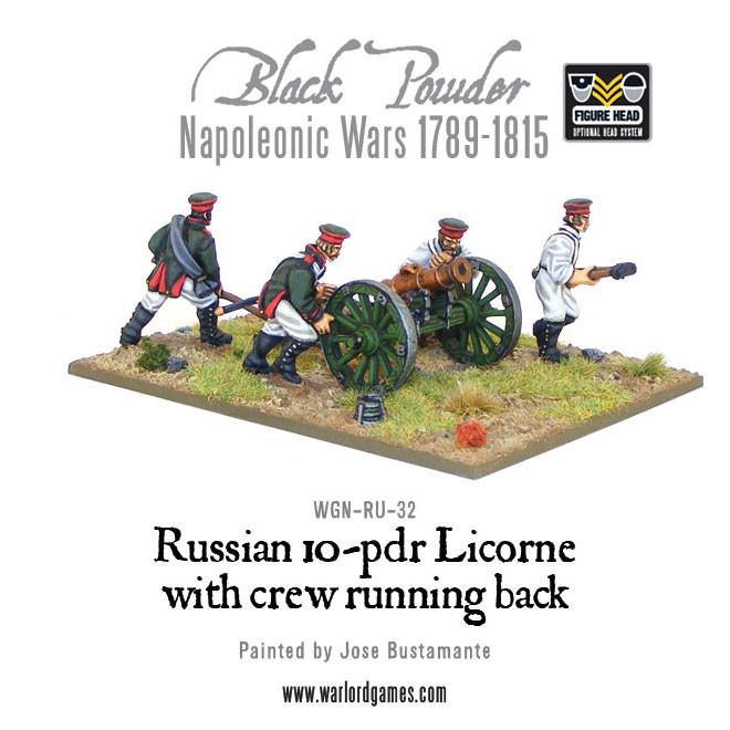 Napoleonic Russian 10 - pdr Licorne Howitzer 1809 - 1815 with Crew - Artillerie - Warlord Games - WGN-RU-32