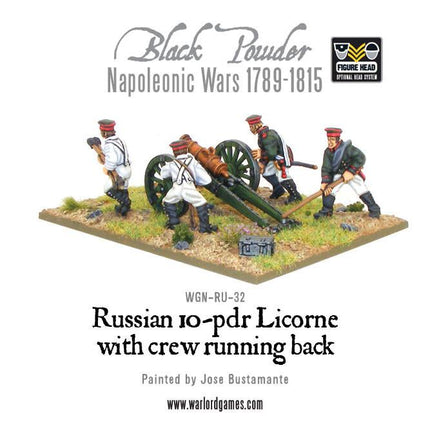 Napoleonic Russian 10 - pdr Licorne Howitzer 1809 - 1815 with Crew - Artillerie - Warlord Games - WGN-RU-32