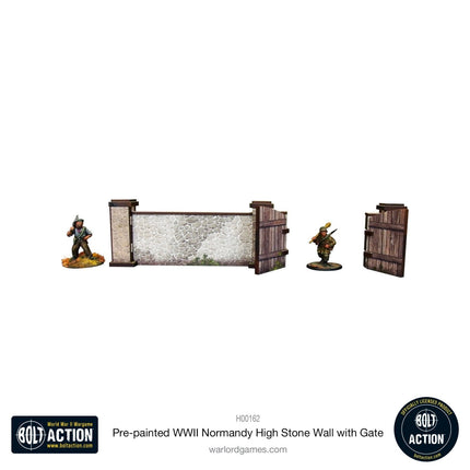 Normandy High Stone Wall with Gate - vorbemalte WW2 - Mauer - Gelände - Micro Art Studio - H00162