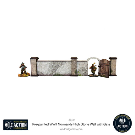 Normandy High Stone Wall with Gate - vorbemalte WW2 - Mauer - Gelände - Micro Art Studio - H00162