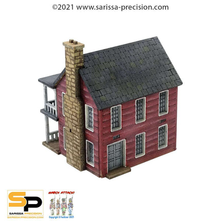 North American Planked House with Porch & Balcony - Gelände - Warlord Games - M542