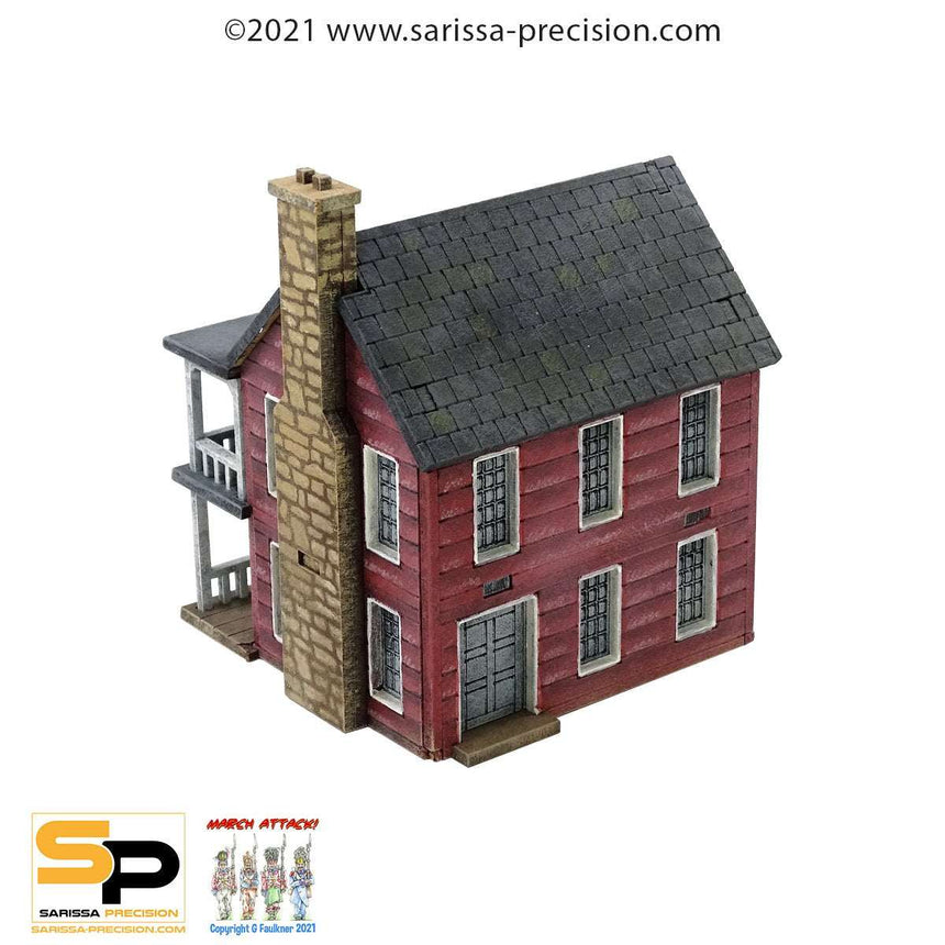 North American Planked House with Porch & Balcony - Gelände - Warlord Games - M542