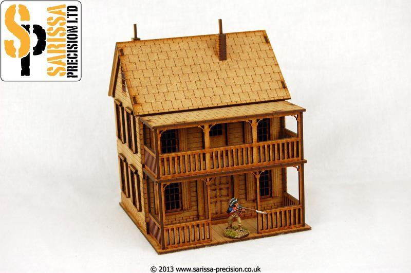 North American Plantation House with Porch and Balcony - Gelände - Sarissa - M022