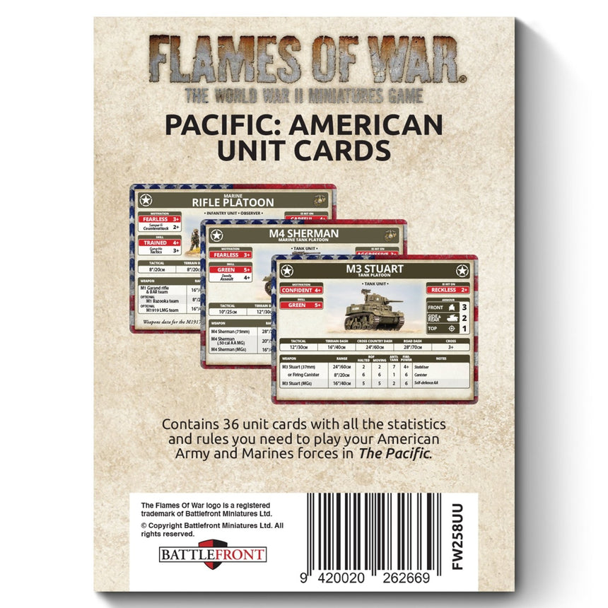 Pacific: American Unit Cards