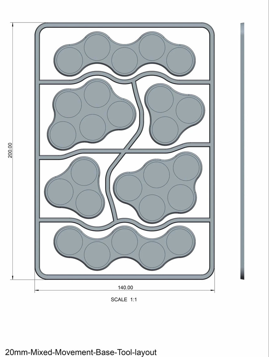 Plastic Bases Set 10. Skirmish movement trays for 20mm round bases. - Zubehör - Victrix - VXB010