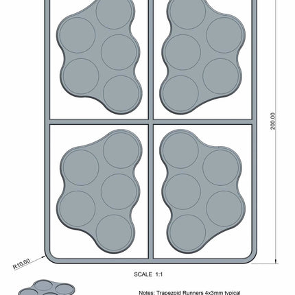Plastic Bases Set 8. Skirmish movement trays for 25mm round bases. - Zubehör - Victrix - VXB008