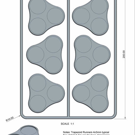 Plastic Bases Set 9. Skirmish movement trays for 25mm round bases. - Zubehör - Victrix - VXB009