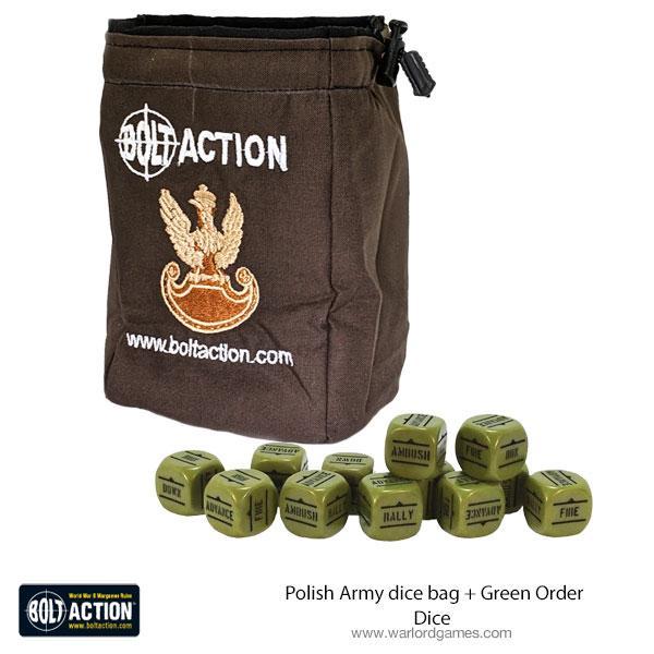 Polish Army dice bag & dice