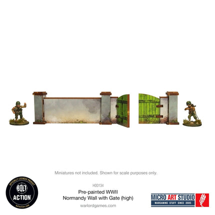 Pre - painted Normandy Walls with Gate (high) - Gelände - Micro Art Studio - H00134