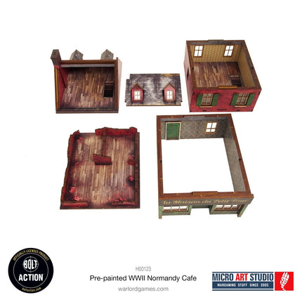 Pre - painted WW2 Normandy Cafe - Gelände - Micro Art Studio - H00123