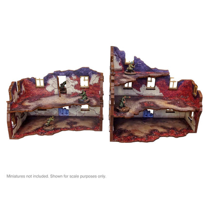 Pre - Painted WW2 Ostfront Apartment Block Bundle - Gelände - Micro Art Studio - Ostfront01