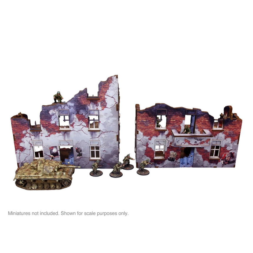 Pre - Painted WW2 Ostfront Apartment Block Bundle - Gelände - Micro Art Studio - Ostfront01