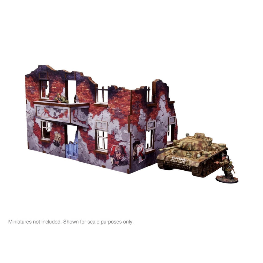Pre - Painted WW2 Ostfront Stalingrad Apartment Block Back - Gelände - Micro Art Studio - H00245