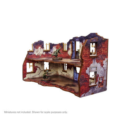 Pre - Painted WW2 Ostfront Stalingrad Apartment Block Back - Gelände - Micro Art Studio - H00245