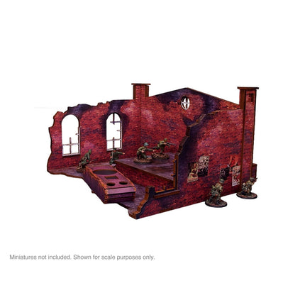 Pre - Painted WW2 Ostfront Stalingrad Factory Back (with Ramp) - Gelände - Micro Art Studio - H00253