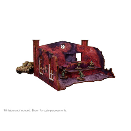 Pre - Painted WW2 Ostfront Stalingrad Factory Back (with Ramp) - Gelände - Micro Art Studio - H00253