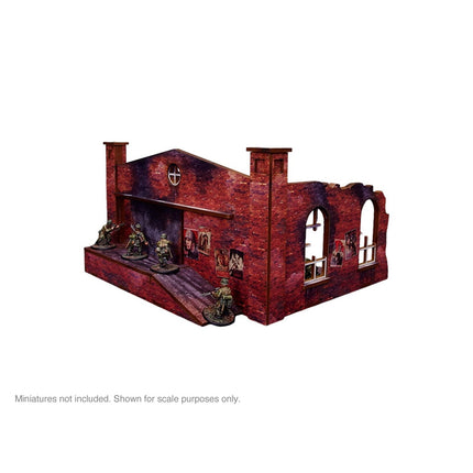 Pre - Painted WW2 Ostfront Stalingrad Factory Back (with Ramp) - Gelände - Micro Art Studio - H00253