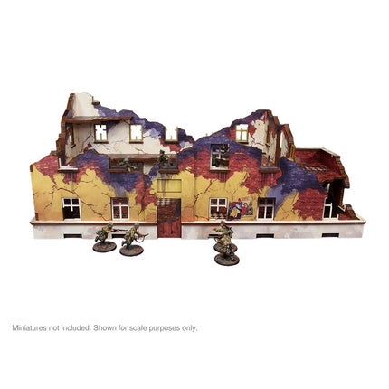 Pre - Painted WW2 Ostfront Stalingrad School Left (with Balcony) - Gelände - Micro Art Studio - H00246