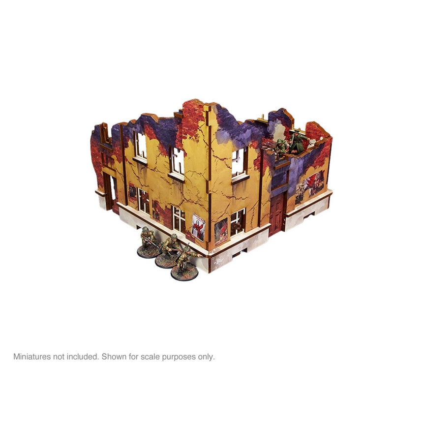 Pre - Painted WW2 Ostfront Stalingrad School Right (with 3rd Floor) - Gelände - Micro Art Studio - H00247