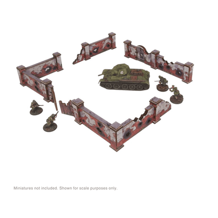 Pre - Painted WW2 Ostfront Stalingrad Walls High - Gelände - Micro Art Studio - H00270