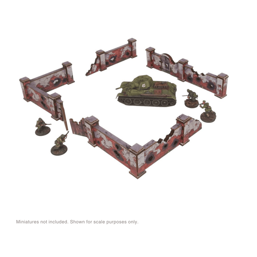 Pre - Painted WW2 Ostfront Stalingrad Walls High - Gelände - Micro Art Studio - H00270
