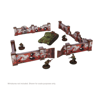 Pre - Painted WW2 Ostfront Stalingrad Walls High - Gelände - Micro Art Studio - H00270