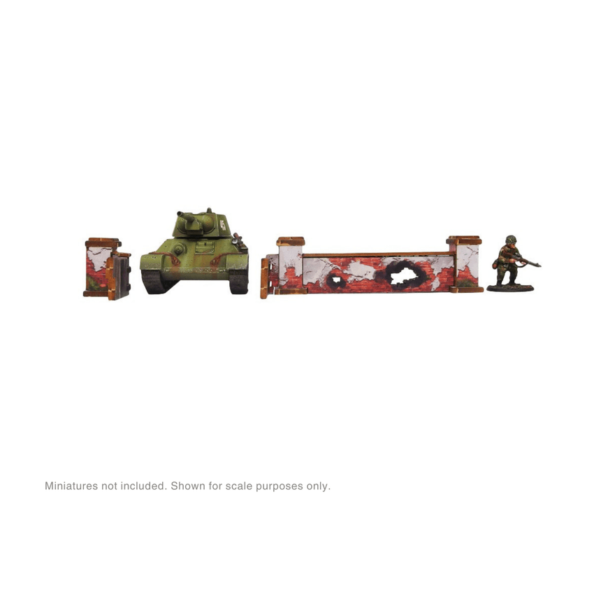 Pre - Painted WW2 Ostfront Stalingrad Walls Low - Gelände - Micro Art Studio - H00271