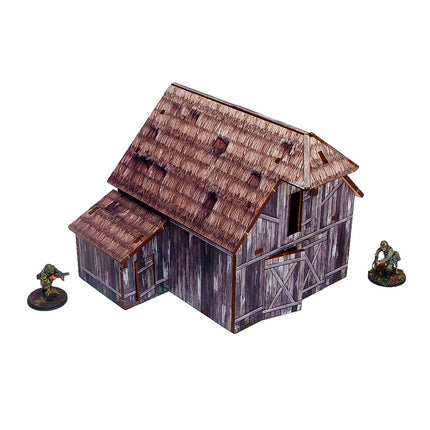 Pre - Painted WW2 Ostfront Village Barn - Gelände - Micro Art Studio - H00239