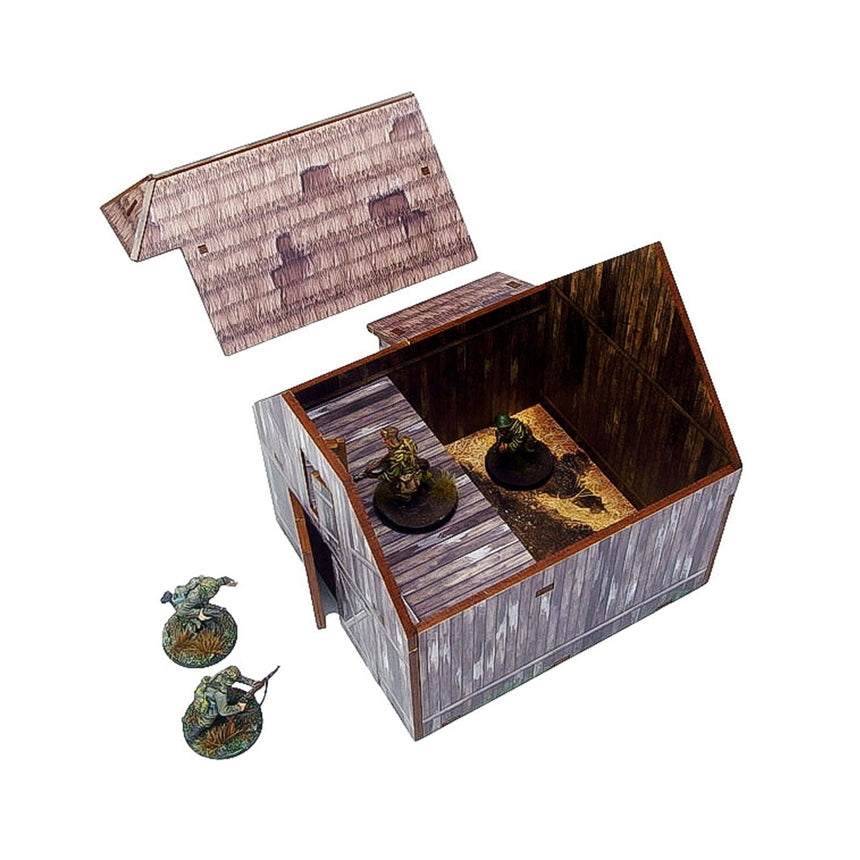 Pre - Painted WW2 Ostfront Village Barn - Gelände - Micro Art Studio - H00239