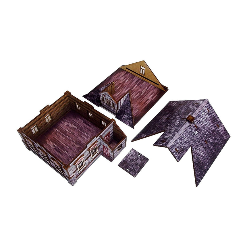 Pre - Painted WW2 Ostfront Village Whitewashed Dacha - Gelände - Micro Art Studio - H00235