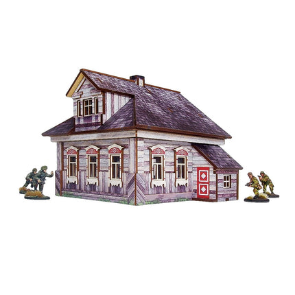 Pre - Painted WW2 Ostfront Village Whitewashed Dacha - Gelände - Micro Art Studio - H00235