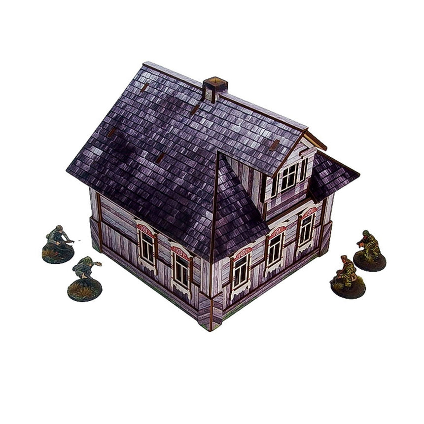 Pre - Painted WW2 Ostfront Village Whitewashed Dacha - Gelände - Micro Art Studio - H00235