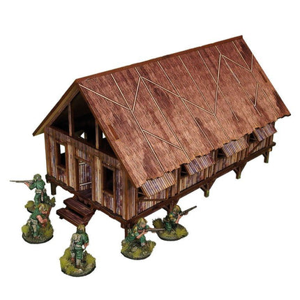 Pre - Painted WW2 Pacific Barracks (1) - Gelände - Micro Art Studio - H00283