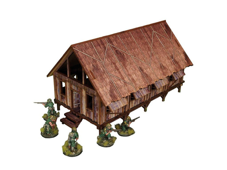Pre - Painted WW2 Pacific Barracks (1) - Gelände - Micro Art Studio - H00283