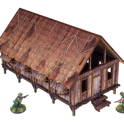 Pre - Painted WW2 Pacific Barracks (1) - Gelände - Micro Art Studio - H00283