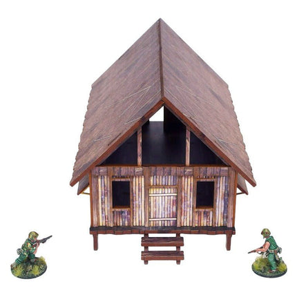 Pre - Painted WW2 Pacific Barracks (1) - Gelände - Micro Art Studio - H00283