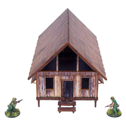 Pre - Painted WW2 Pacific Barracks (1) - Gelände - Micro Art Studio - H00283