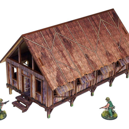 Pre - Painted WW2 Pacific Barracks (1) - Gelände - Micro Art Studio - H00283