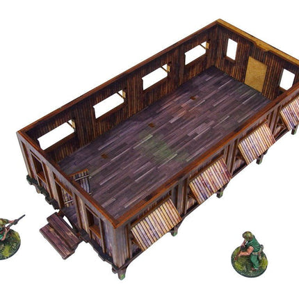 Pre - Painted WW2 Pacific Barracks (1) - Gelände - Micro Art Studio - H00283