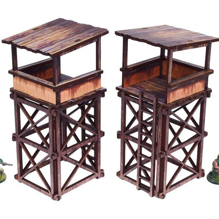 Pre - Painted WW2 Pacific Guard Tower (2) - Gelände - Micro Art Studio - H00285