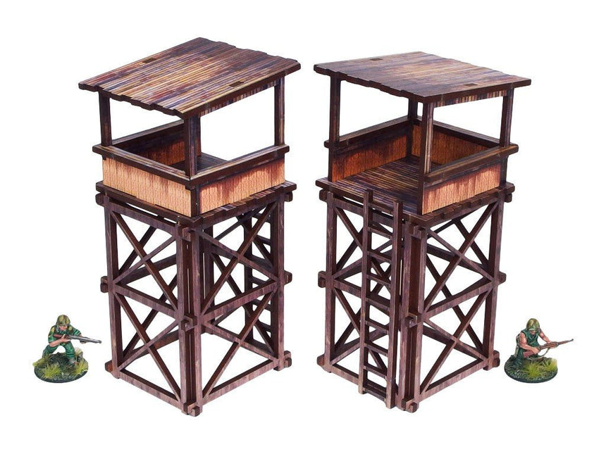 Pre - Painted WW2 Pacific Guard Tower (2) - Gelände - Micro Art Studio - H00285