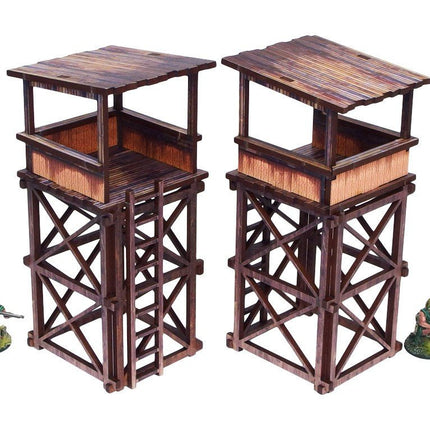 Pre - Painted WW2 Pacific Guard Tower (2) - Gelände - Micro Art Studio - H00285