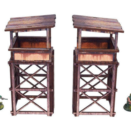 Pre - Painted WW2 Pacific Guard Tower (2) - Gelände - Micro Art Studio - H00285