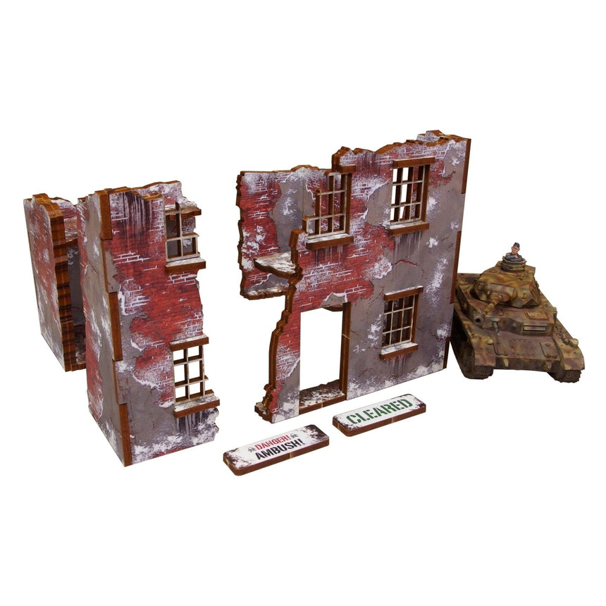 Pre - Painted WW2 Winter Ruin 2 - Gelände - Micro Art Studio - H00219