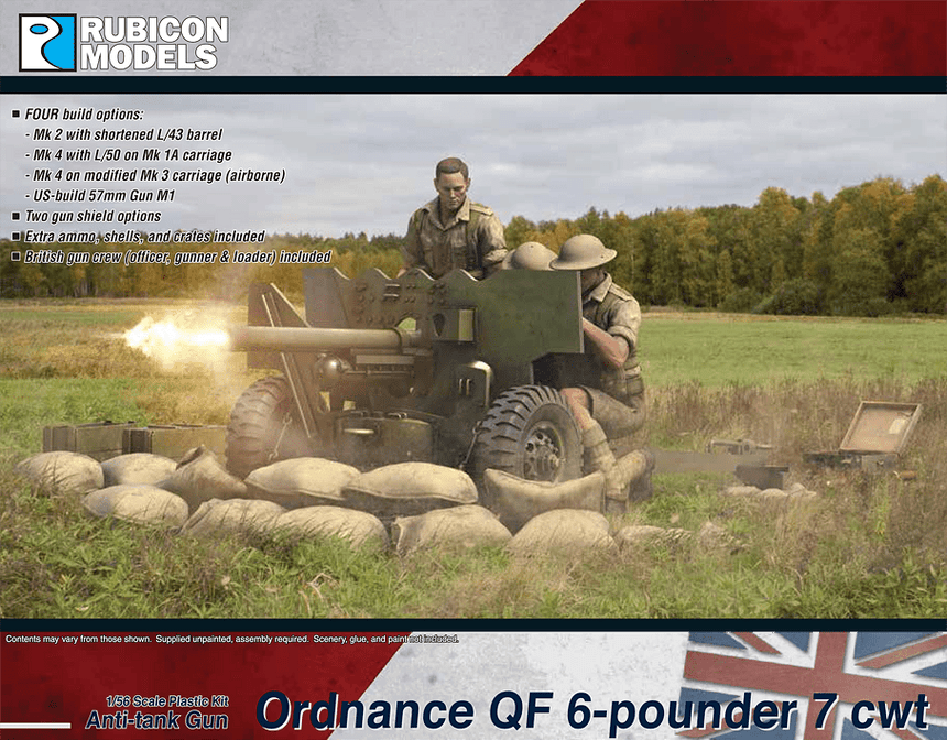 QF 6 Pounder 7cwt - Artillerie - Rubicon Models UK Ltd - 280139
