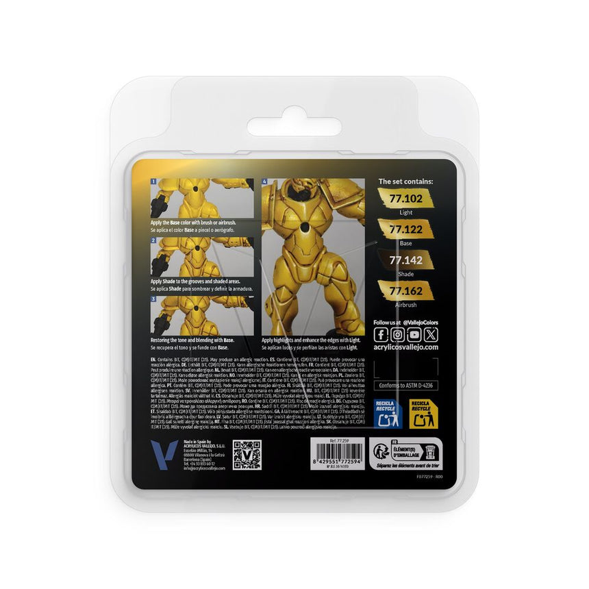 Radiant Yellow - True Metallic Metal (4 x 18 ml) - Vallejo - 77259 (2)