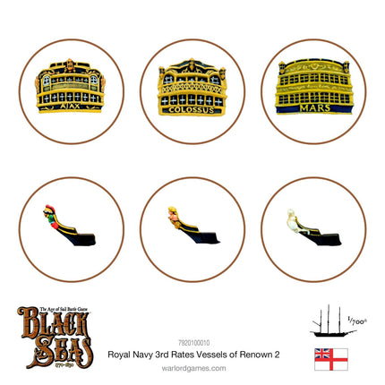 Royal Navy 3rd Rates Named ships Pack 2 - Schiffe - Warlord Games - 7920100010