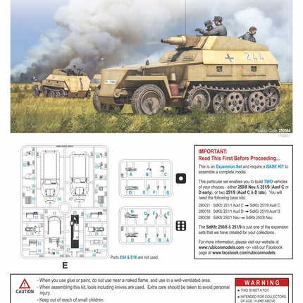 280044 - SdKfz 250/251 Expansion Set- SdKfz 250/8 & 251/9 Stummel